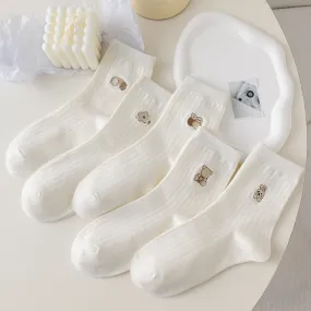 TrendBear High-Quality Crew Socks for Women - 5 Pairs