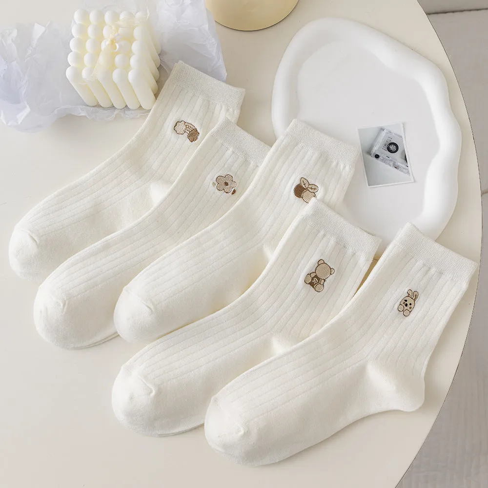 TrendBear High-Quality Crew Socks for Women - 5 Pairs