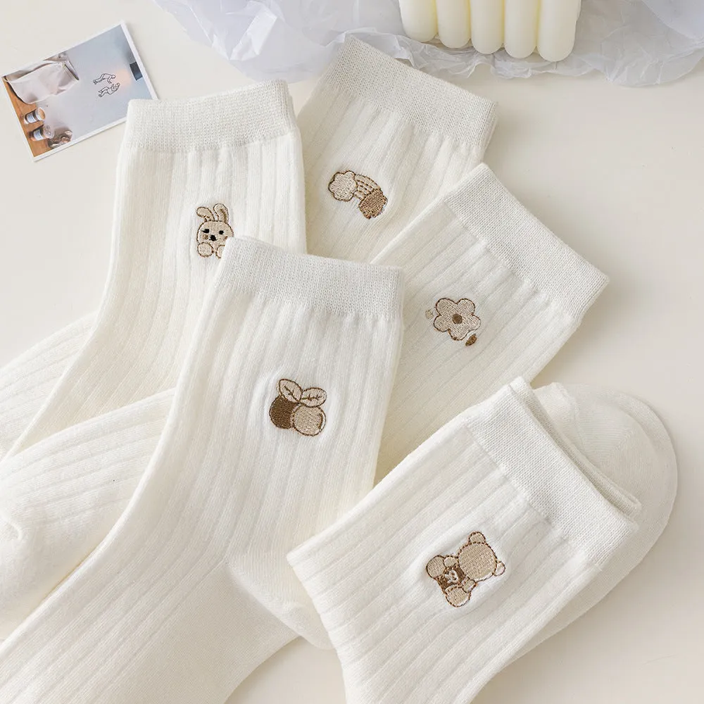 TrendBear High-Quality Crew Socks for Women - 5 Pairs
