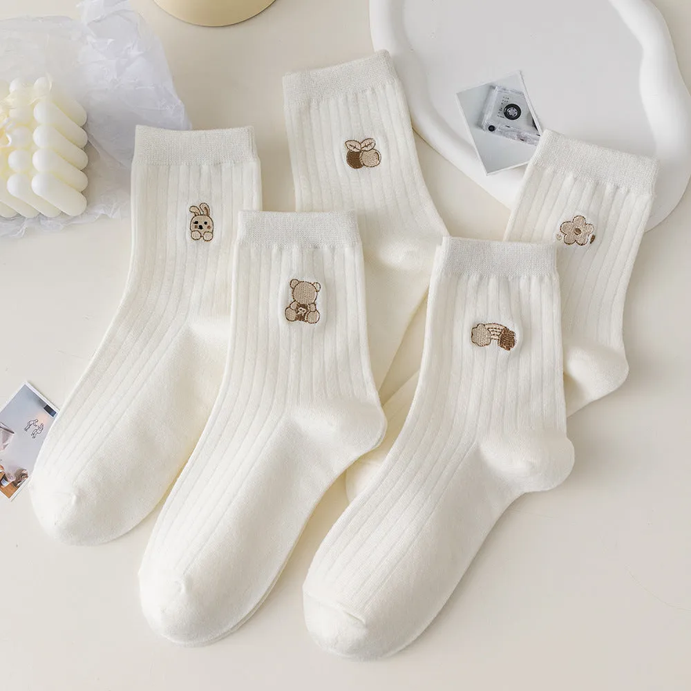 TrendBear High-Quality Crew Socks for Women - 5 Pairs
