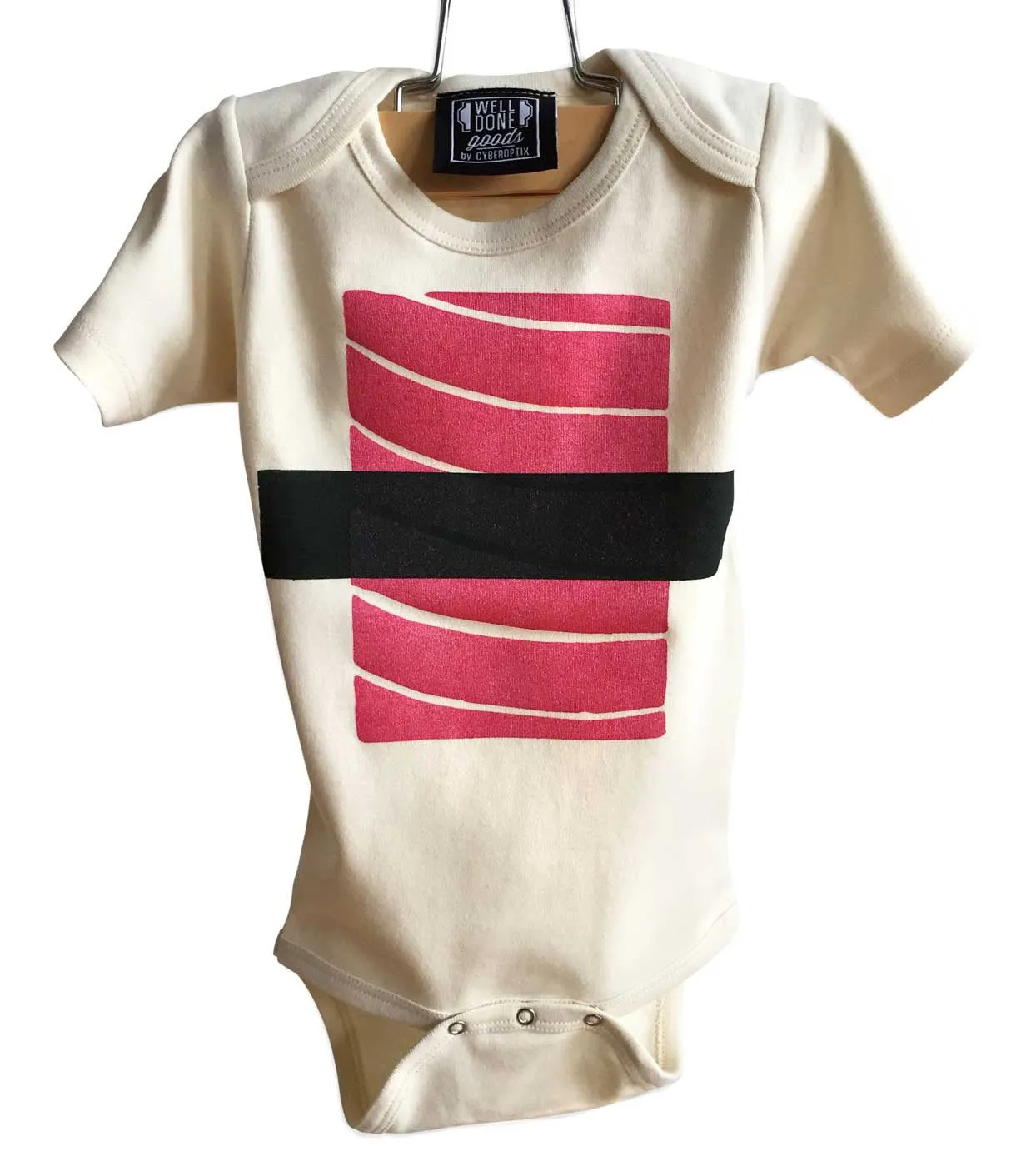 Tuna Sushi Baby Onesie, Maguro Nigiri Print Creeper