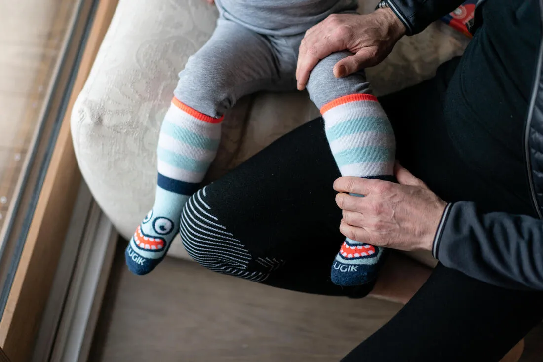 Wedze Monster Baby Warm Sledging Socks