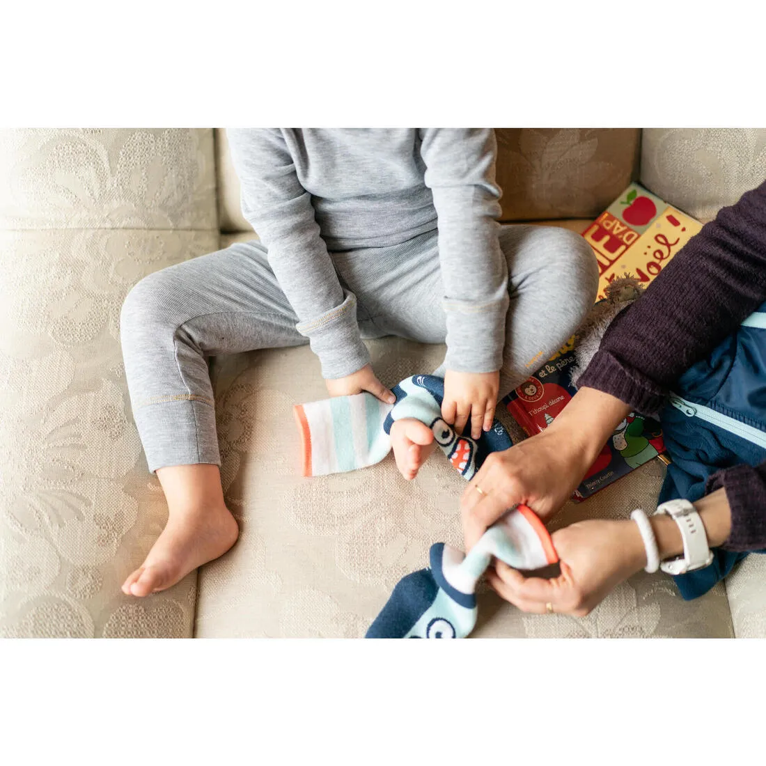 Wedze Monster Baby Warm Sledging Socks