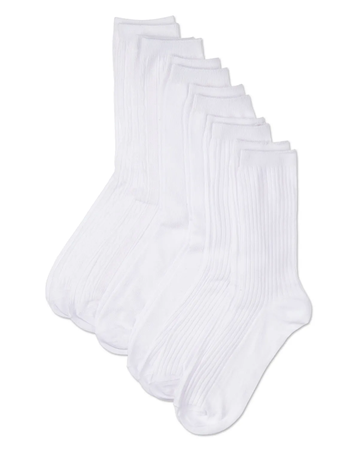 Women's 6 Pair Pack Basic Rib/Flat Knit/Cable Crew Socks