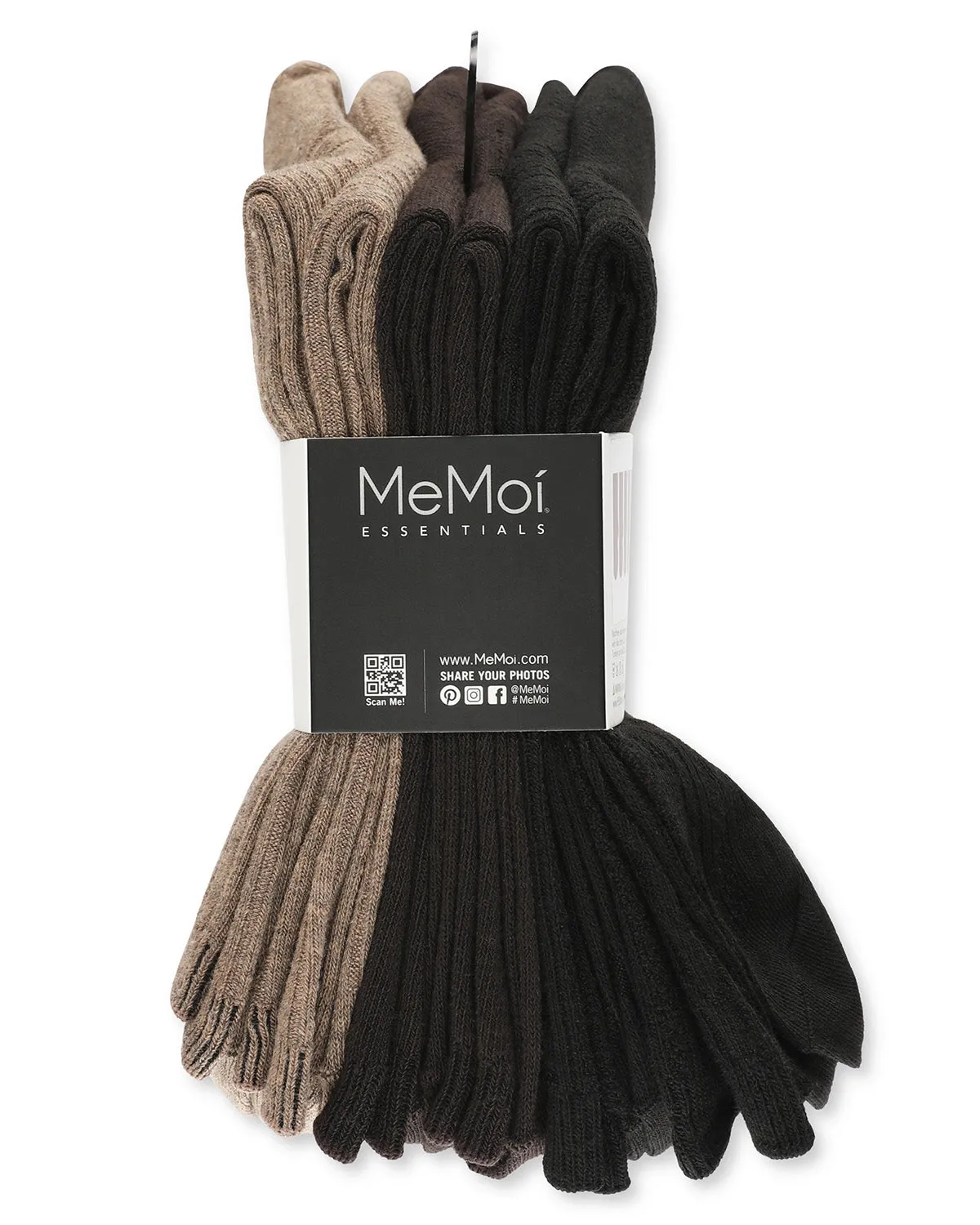 Women's 6 Pair Pack Basic Rib/Flat Knit/Cable Crew Socks