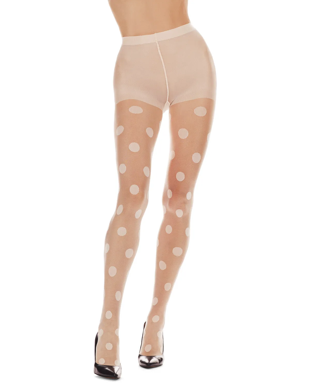 Women's Sheer Polka Dot Nylon Tights