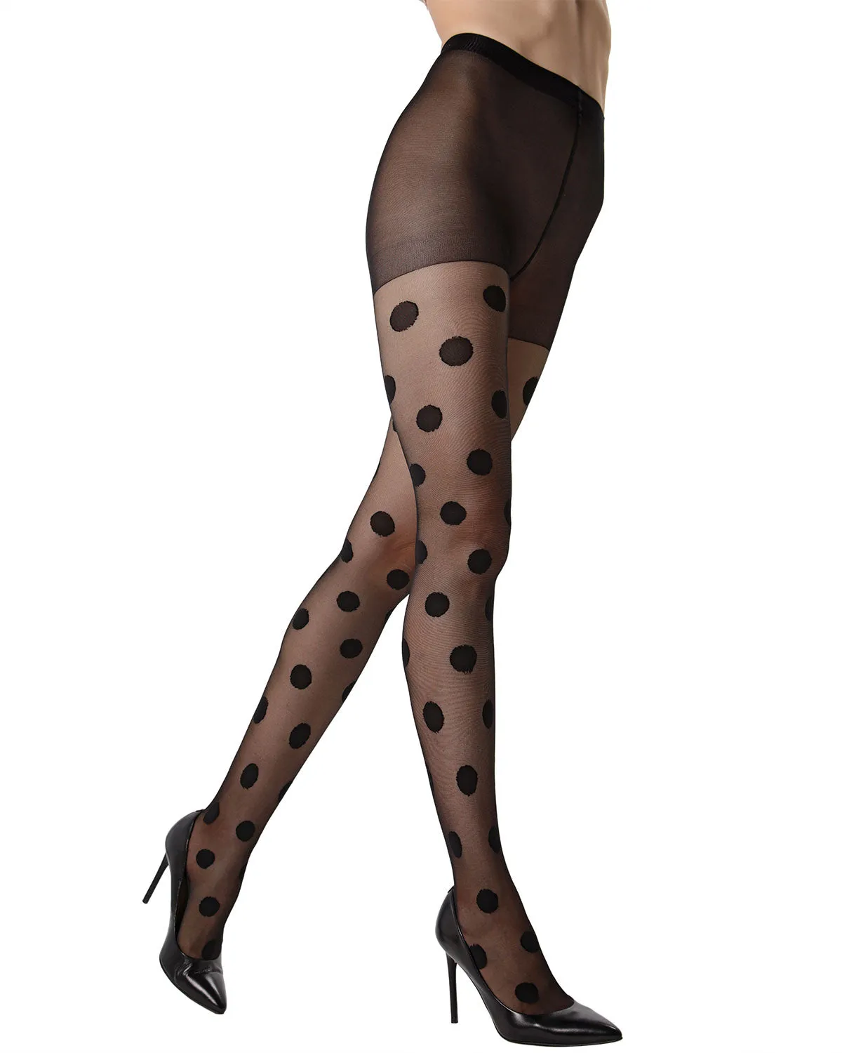Women's Sheer Polka Dot Nylon Tights
